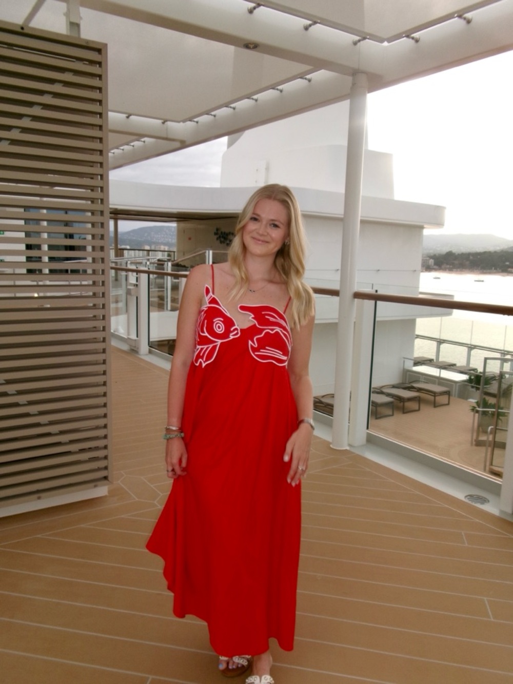 Farm Rio Red Fish Top Maxi Dress - Picture 8 of 8